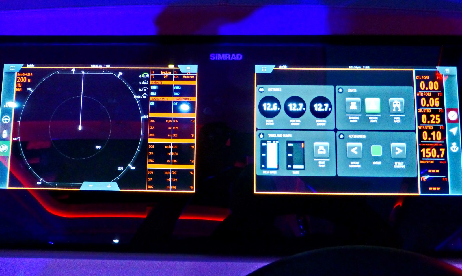 The Simrad ID display from the Sea Ray SLX 350-R